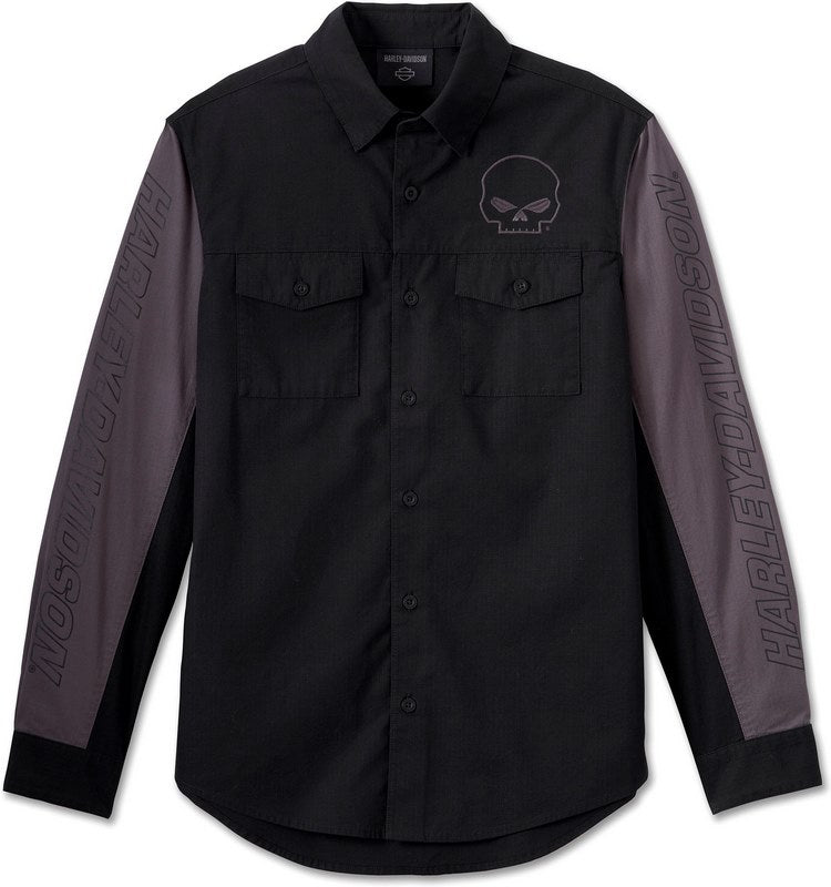 Harley-Davidson Shirt-Woven  Colorblock-Design-Black Beauty | 96226-24VM