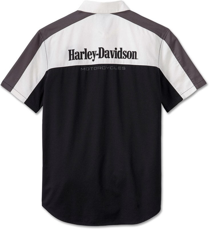 Harley-Davidson Shirt-Woven  Colorblock-Design-Black Beauty | 96227-24VM