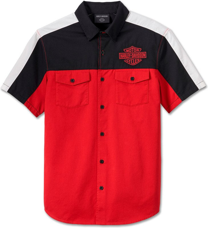 Harley-Davidson Shirt-Woven  Colorblock-Design-Chili Pepper | 96228-24VM