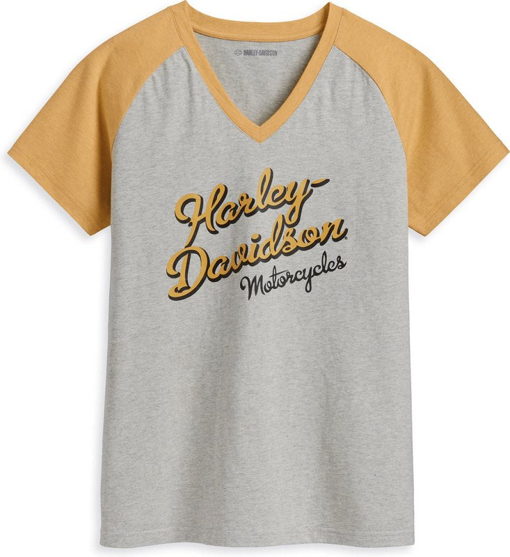 Harley-Davidson Tee-Knit  Colorblock-Design-Light Grey Heather | 96233-23VW
