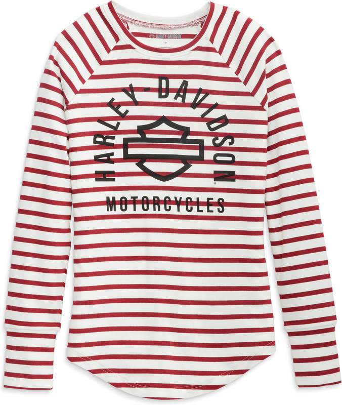 Harley-Davidson Bodysuit-Knit  Yarn Dyed Stripe-Tibetan Red | 96235-23VW
