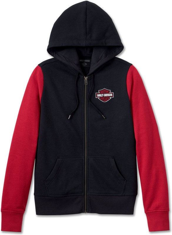 Harley-Davidson Hoodie-Knit  Colorblock-Design-Black Beauty | 96241-24VW