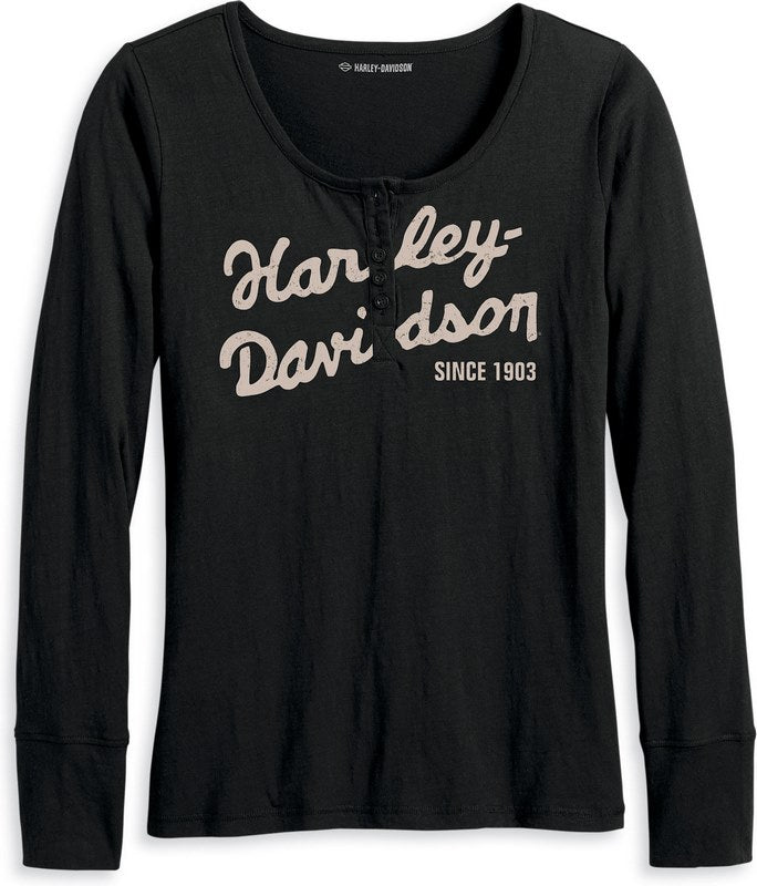 Harley-Davidson Henley-Knit  Black Beauty | 96242-23VW