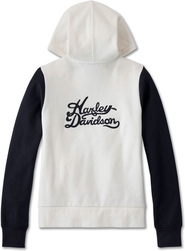 Harley-Davidson Bar & Shield Zip Front Hoodie For Women  Cloud Dancer | 96242-24VW
