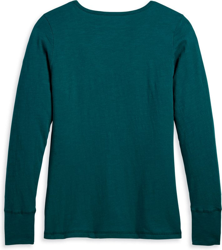 Harley-Davidson Henley-Knit  Deep Teal | 96243-23VW