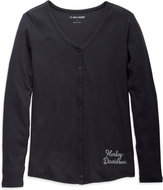 Harley-Davidson Henley-Knit  Black Beauty | 96246-23VW