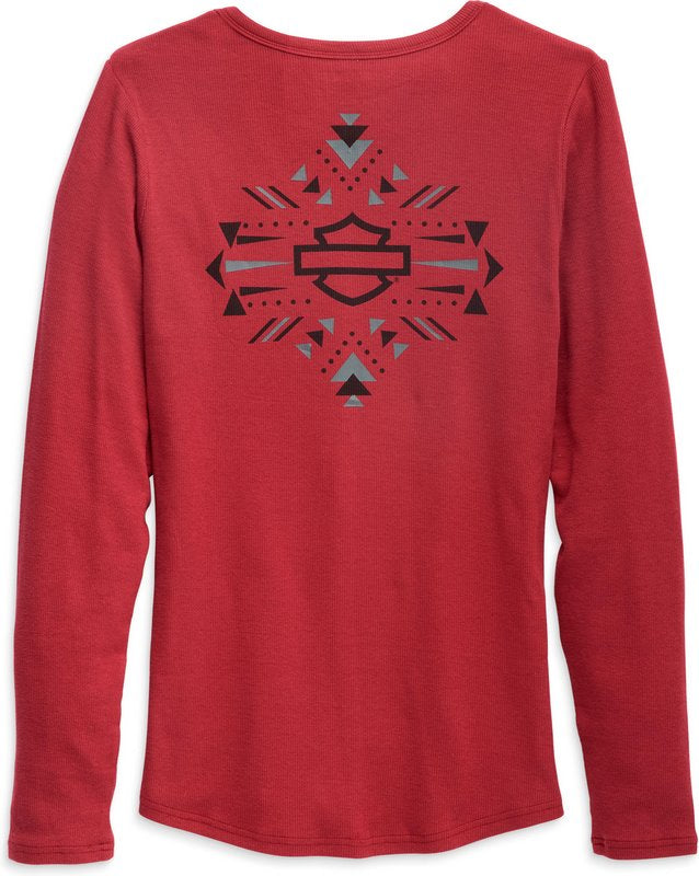 Harley-Davidson Henley-Knit  Tibetan Red | 96248-23VW