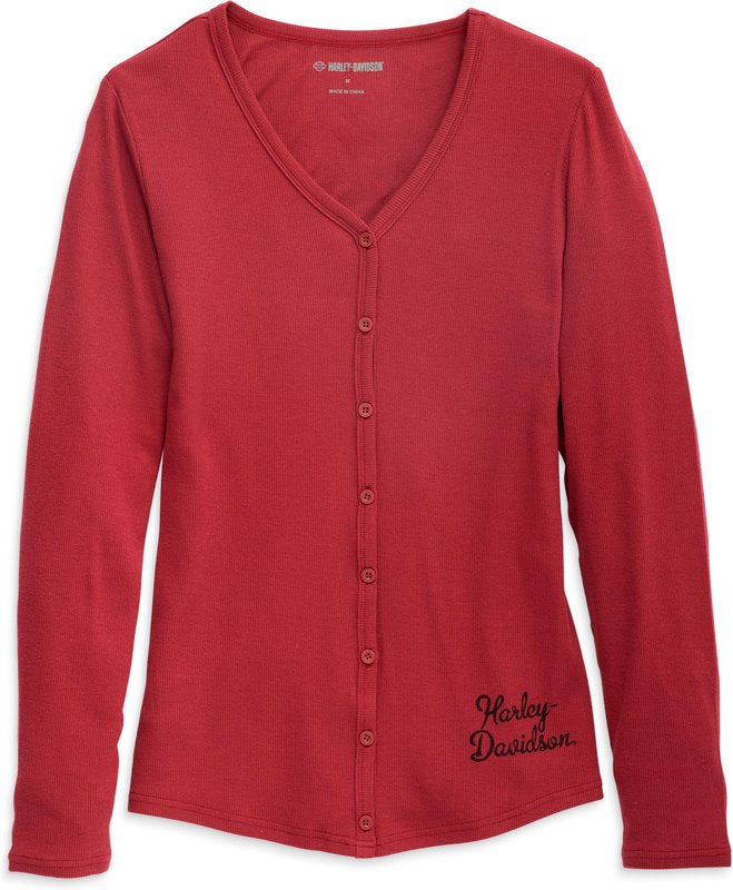Harley-Davidson Henley-Knit  Tibetan Red | 96248-23VW