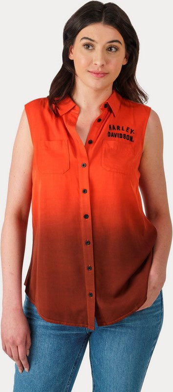 Harley-Davidson Shirt-Woven  Vintage Orange | 96265-23VW