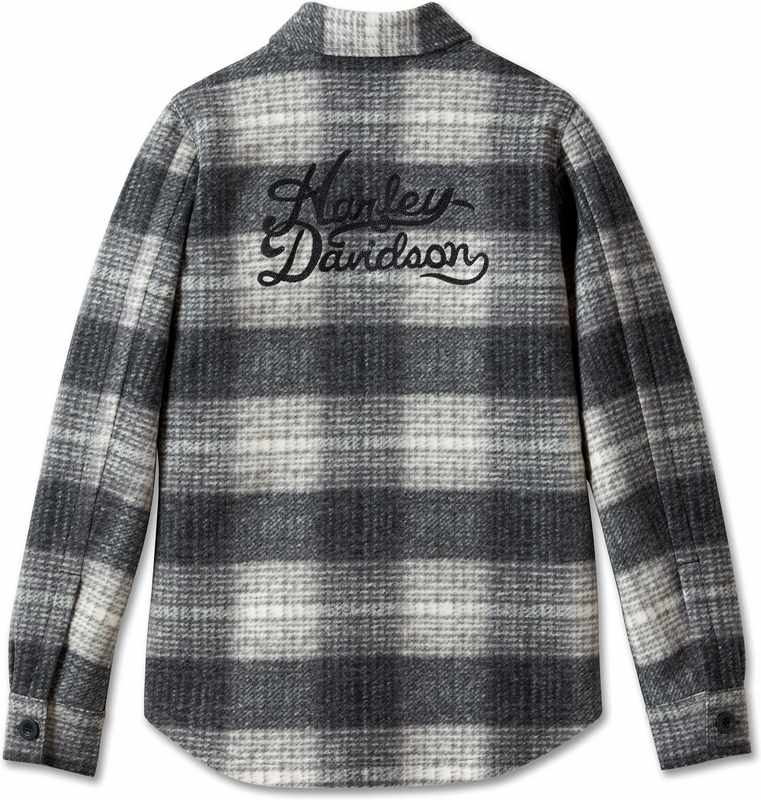 Harley-Davidson Shirt Jacket-Knit  Yarn Dyed Plaid-Black Beauty | 96265-24VW