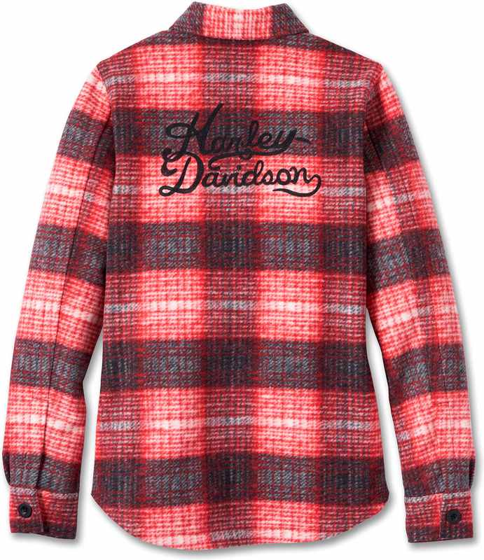 Harley-Davidson Shirt Jacket-Knit  YD Plaid-Chili Pepper | 96266-24VW