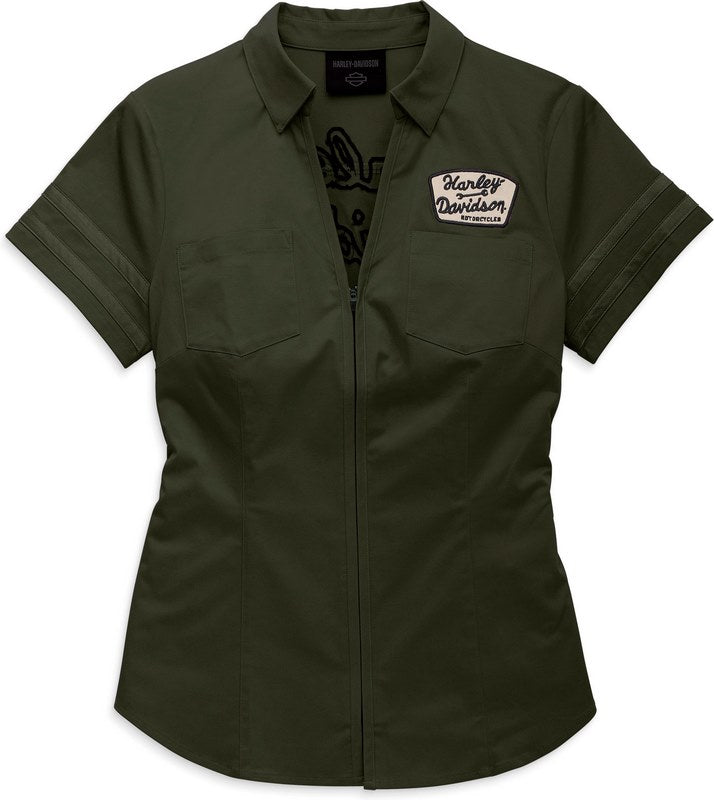 Harley-Davidson Shirt-Woven  Grape Leaf | 96270-23VW