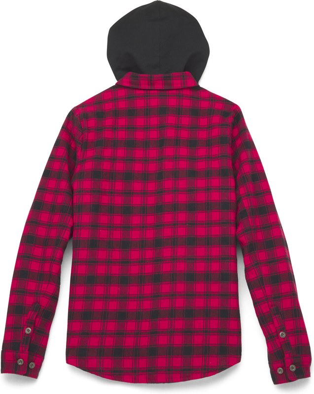 Harley-Davidson Bar & Shield Women'S Flannel Shirt Jacket W/ Removable Hood  Yarn Dyed Plaid-Red | 96273-22VW