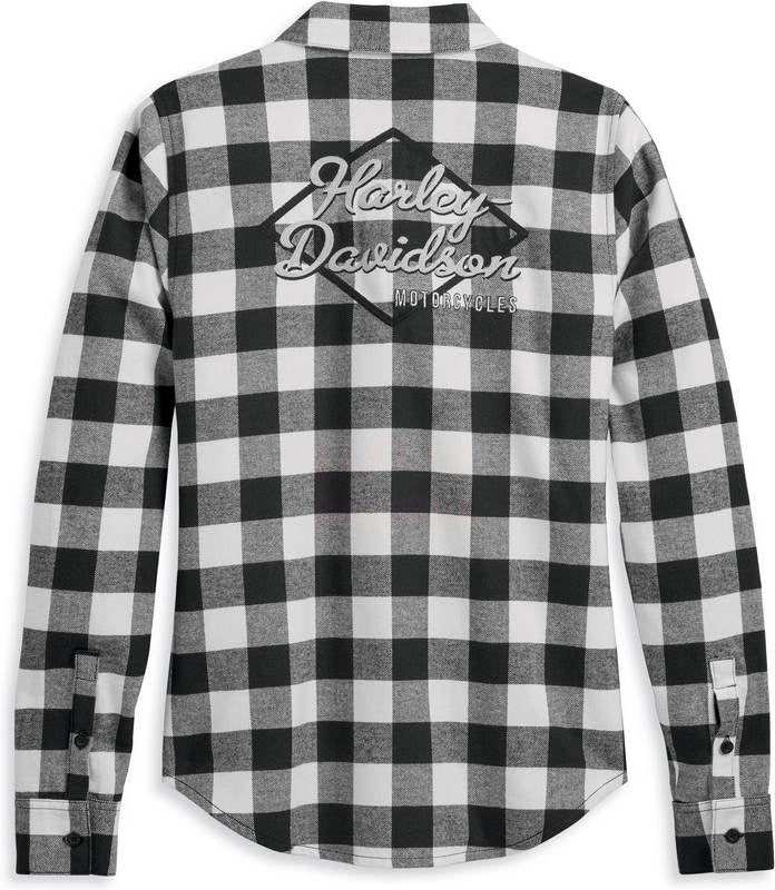 Harley-Davidson Women'S Retro Buffalo Plaid Shirt  Yarn Dyed Plaid-Cloud Dancer | 96277-23VW