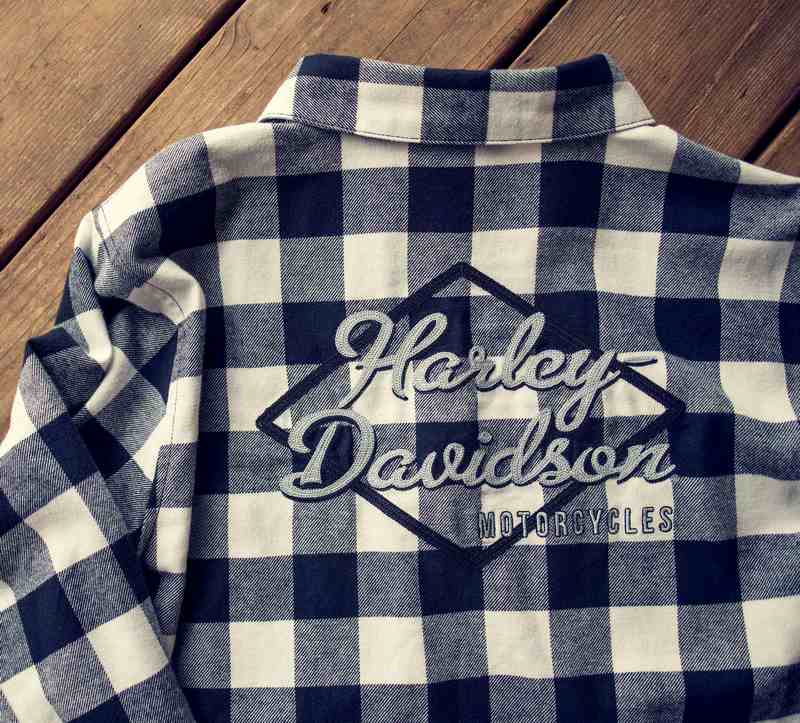 Harley-Davidson Women'S Retro Buffalo Plaid Shirt  Yarn Dyed Plaid-Cloud Dancer | 96277-23VW