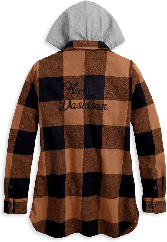 Harley-Davidson Thrill Seeker Tunic With Removable Hood For Women  Yarn-dyed plaid | 96280-23VW