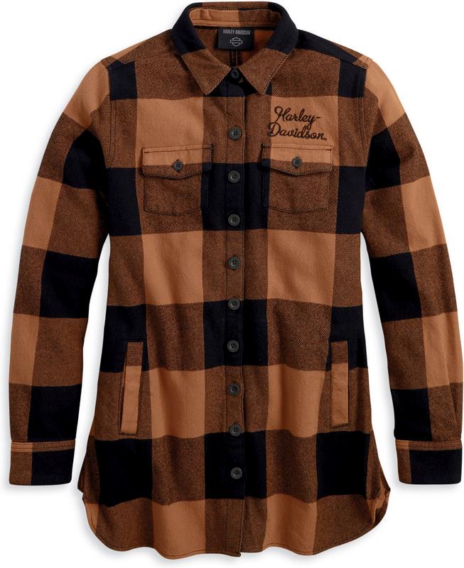 Harley-Davidson Thrill Seeker Tunic With Removable Hood For Women  Yarn-dyed plaid | 96280-23VW