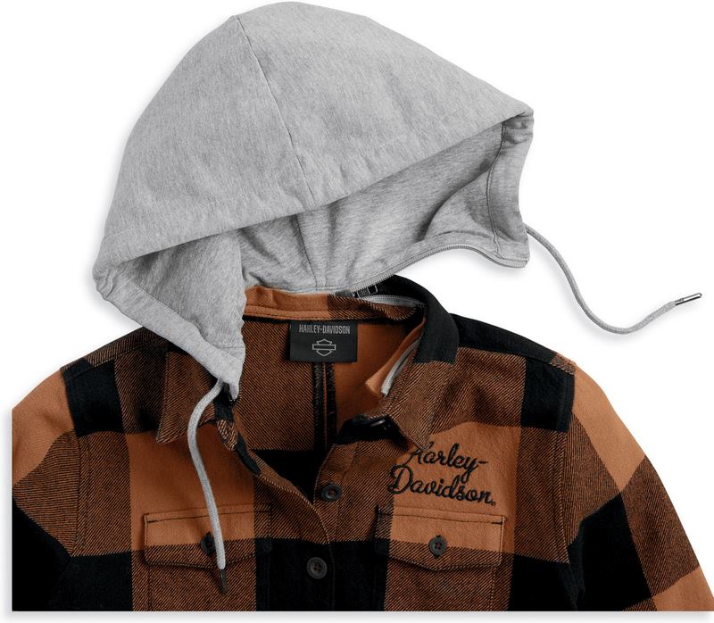 Harley-Davidson Thrill Seeker Tunic With Removable Hood For Women  Yarn-dyed plaid | 96280-23VW
