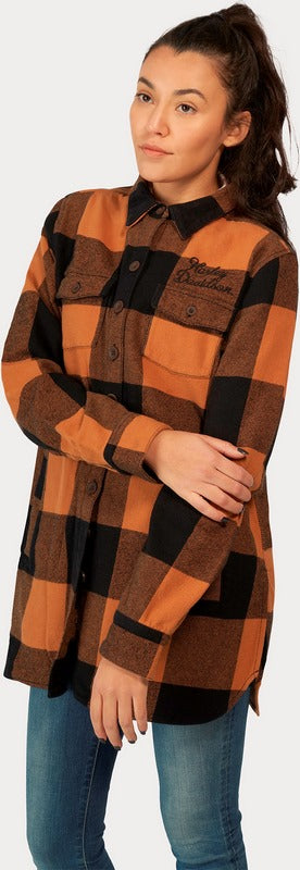 Harley-Davidson Thrill Seeker Tunic With Removable Hood For Women  Yarn-dyed plaid | 96280-23VW