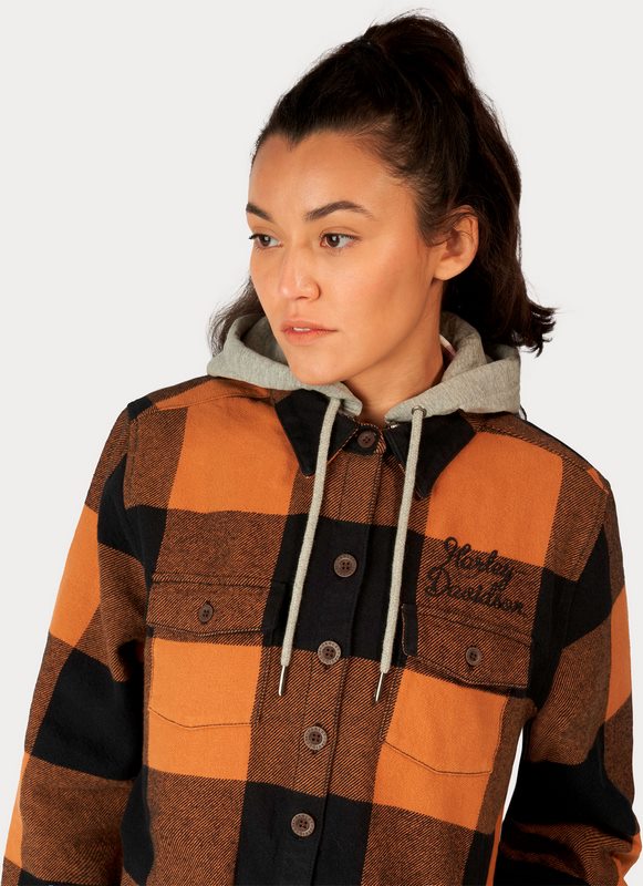 Harley-Davidson Thrill Seeker Tunic With Removable Hood For Women  Yarn-dyed plaid | 96280-23VW
