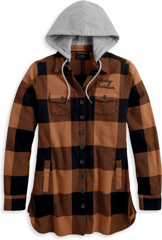 Harley-Davidson Thrill Seeker Tunic With Removable Hood For Women  Yarn-dyed plaid | 96280-23VW