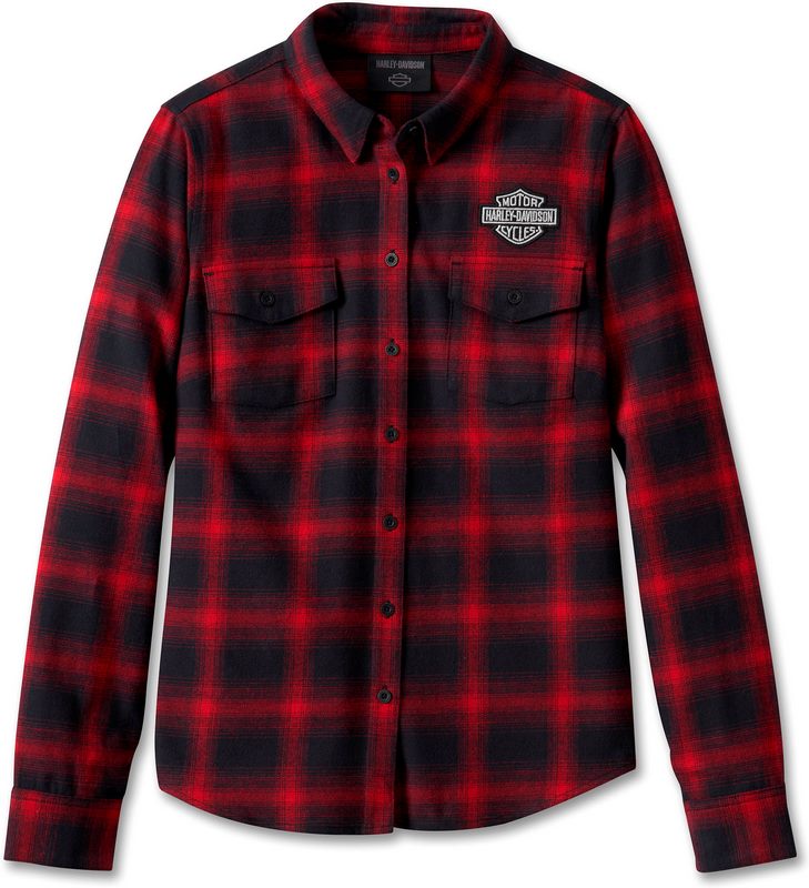 Harley-Davidson Shirt-Woven  YD Plaid-Chili Pepper | 96280-24VW