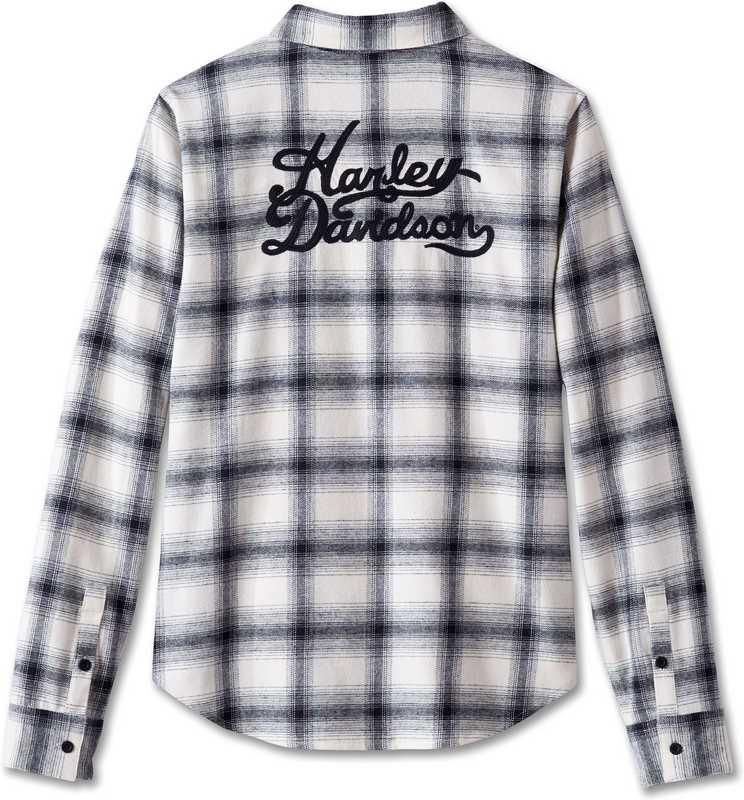 Harley-Davidson Shirt-Woven  Yarn Dyed Plaid-Cloud Dancer | 96281-24VW