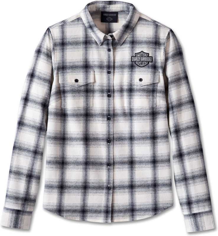 Harley-Davidson Shirt-Woven  Yarn Dyed Plaid-Cloud Dancer | 96281-24VW