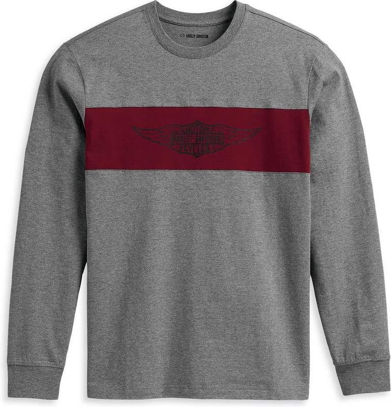 Harley-Davidson Tee-Knit  Colorblock-Design-Heather Grey | 96317-23VM