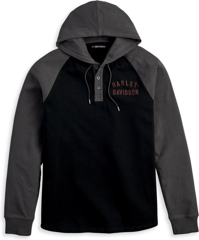 Harley-Davidson Henley-Knit  Colorblock-Design-Black Beauty | 96327-23VM