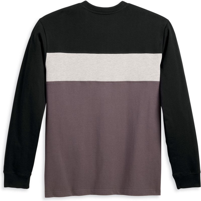 Harley-Davidson Henley-Knit  Colorblock-Design-Black Beauty | 96343-23VM