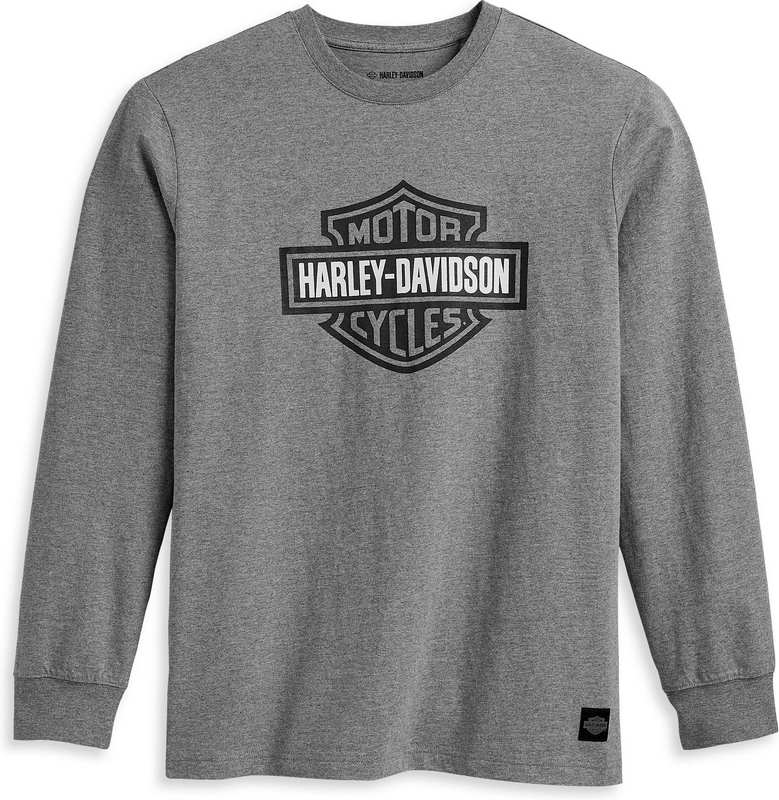 Harley-Davidson Men'S Bar & Shield Long Sleeve Tee  Heather Grey | 96346-23VM