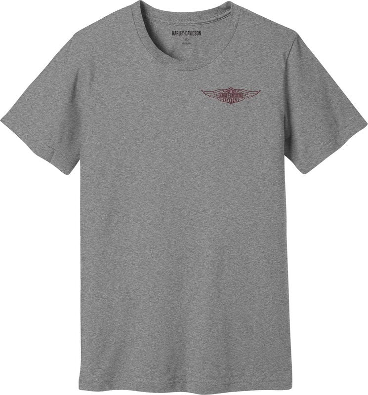 Harley-Davidson Winged Tee For Men  Light Gray Heather | 96355-23VM