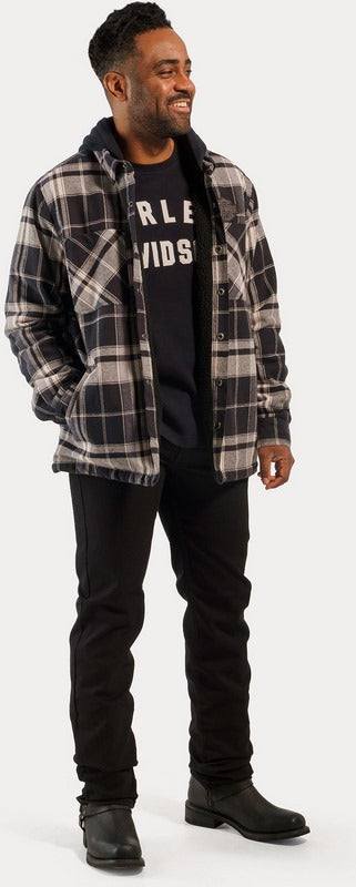 Harley-Davidson Up North Men'S Sherpa Flannel  Black Plaid | 96358-23VM