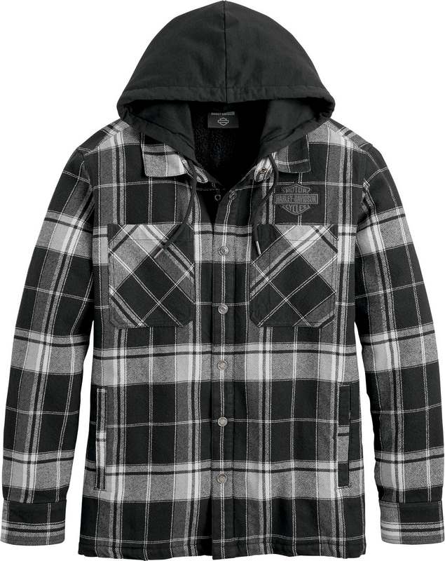 Harley-Davidson Up North Men'S Sherpa Flannel  Black Plaid | 96358-23VM