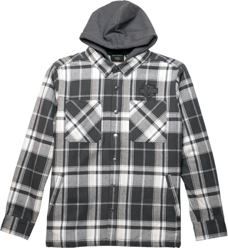 Harley-Davidson Men'S Up North Sherpa Flannel  Grey Plaid | 96359-23VM