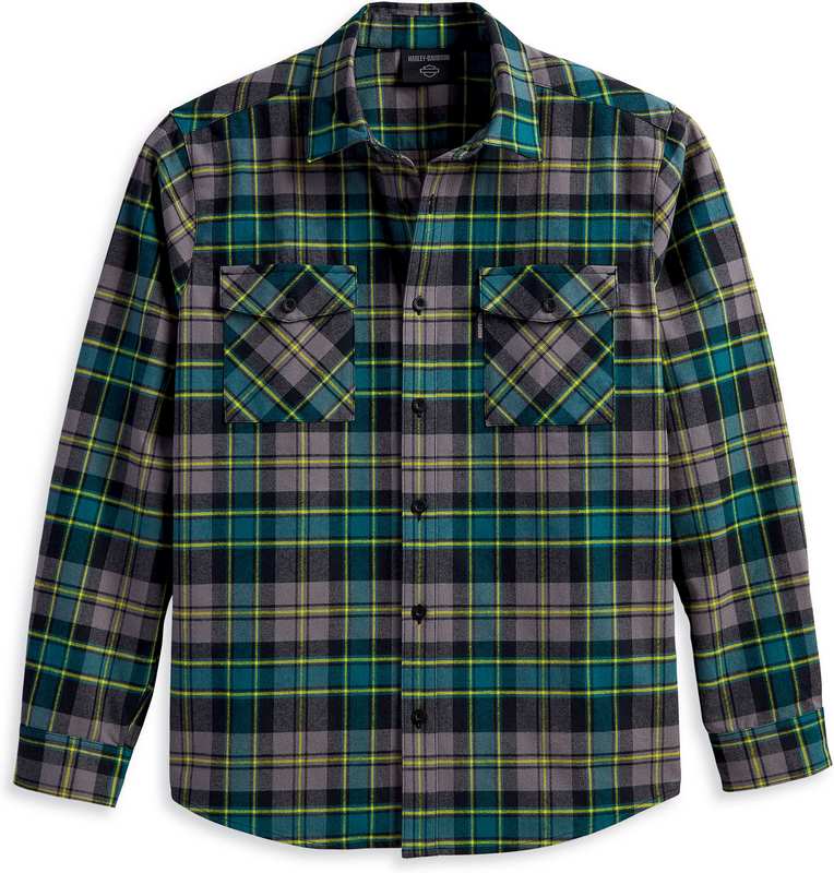 Harley-Davidson Shirt-Woven  Teal Plaid | 96363-23VM