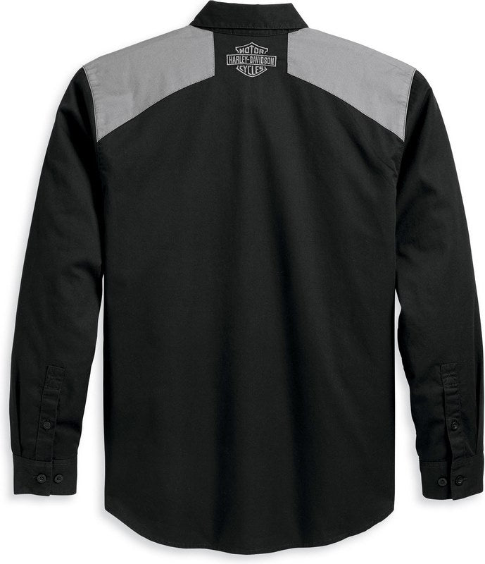 Harley-Davidson Shirt-Woven  Colorblock-Design-Black Beauty | 96368-23VM