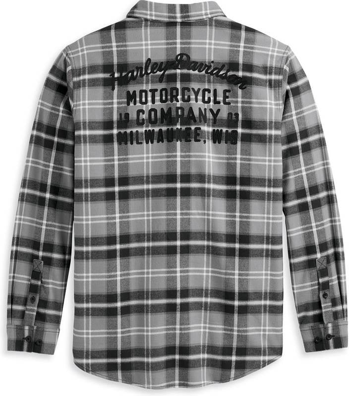 Harley-Davidson Men'S Milwaukee Shirt  Grey Plaid | 96372-23VM