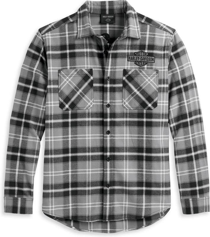 Harley-Davidson Men'S Milwaukee Shirt  Grey Plaid | 96372-23VM