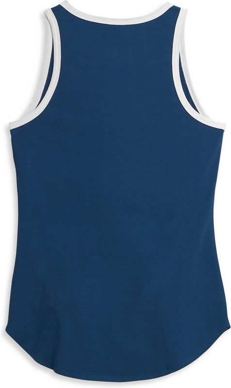Harley-Davidson Block Letter Contrast Neck Tank For Women  Navy Peony | 96377-21VW