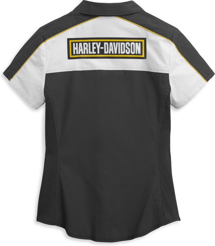 Harley-Davidson Bar & Shield Zip Front Shirt For Women  Colorblock-Design | 96379-21VW
