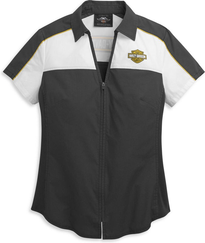 Harley-Davidson Bar & Shield Zip Front Shirt For Women  Colorblock-Design | 96379-21VW