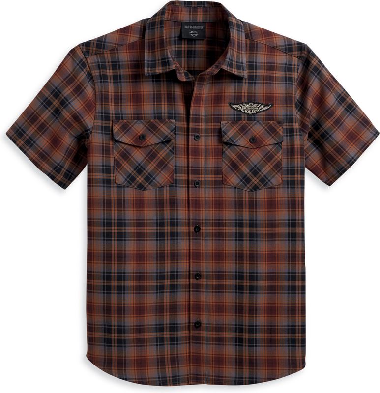 Harley-Davidson Men'S Oval Path Shirt  Brown Plaid | 96387-23VM