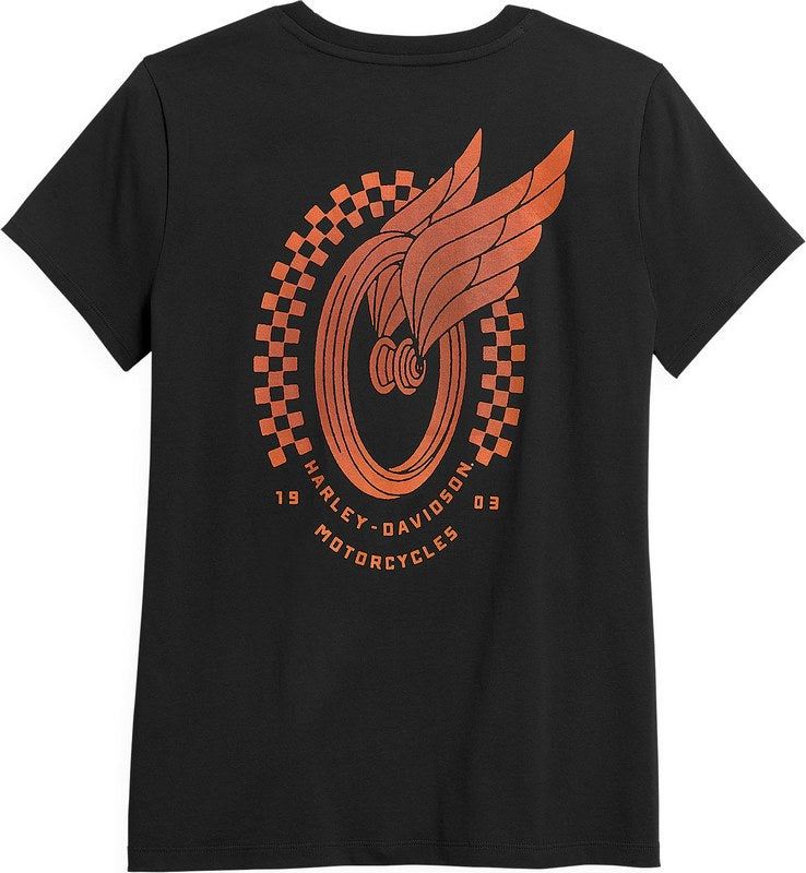 Harley-Davidson Women'S Winged Wheel Graphic Tee  Black Beauty | 96402-21VW