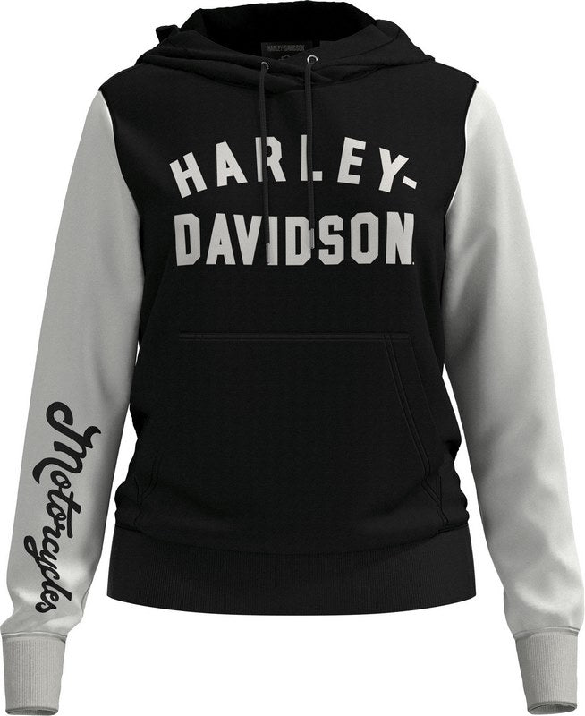 Harley-Davidson Hoodie-Knit  Colorblock-Design-Black Beauty | 96407-23VW