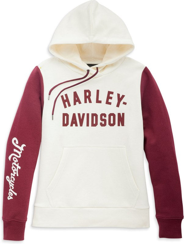 Harley-Davidson Hoodie-Knit  Colorblock-Design-Cloud Dancer | 96409-23VW