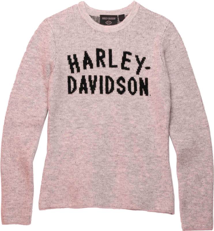 Harley-Davidson Midwest Intarsia Sweater For Women  Light Gray Heather | 96422-23VW