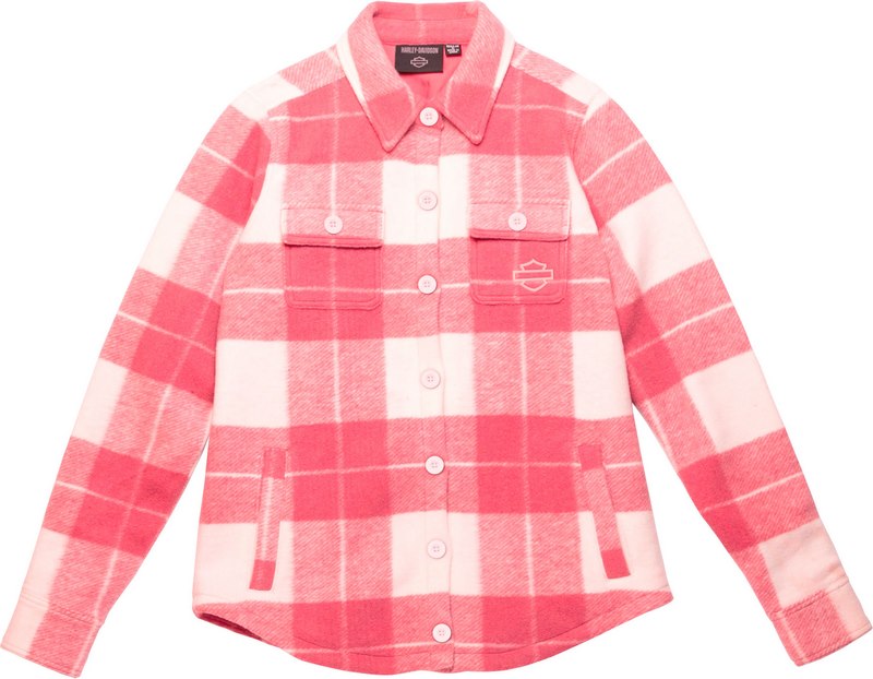 Harley-Davidson Women'S Onwards Shirt Jacket  Yarn Dyed Plaid-Ash Rose | 96428-23VW