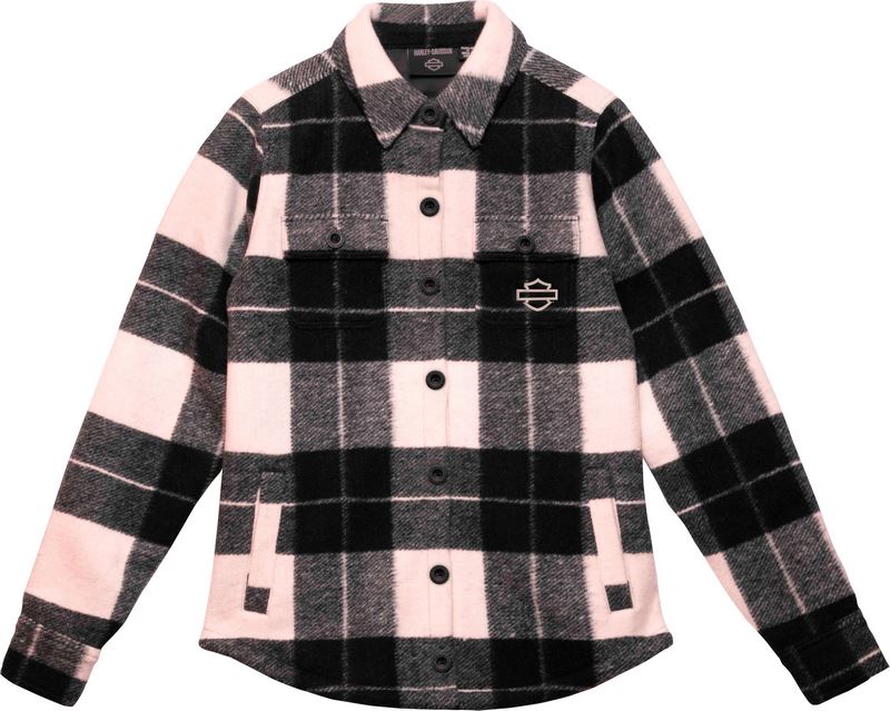 Harley-Davidson Women'S Onwards Shirt Jacket  Yarn Dyed Plaid-Black Beauty | 96429-23VW